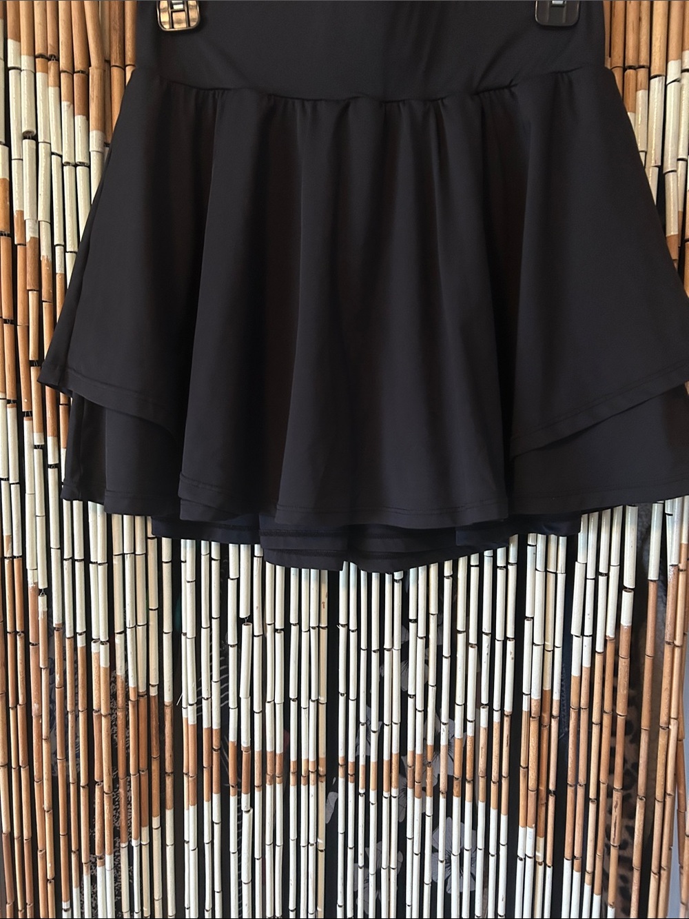 Women's Black Tiered Flared Skort